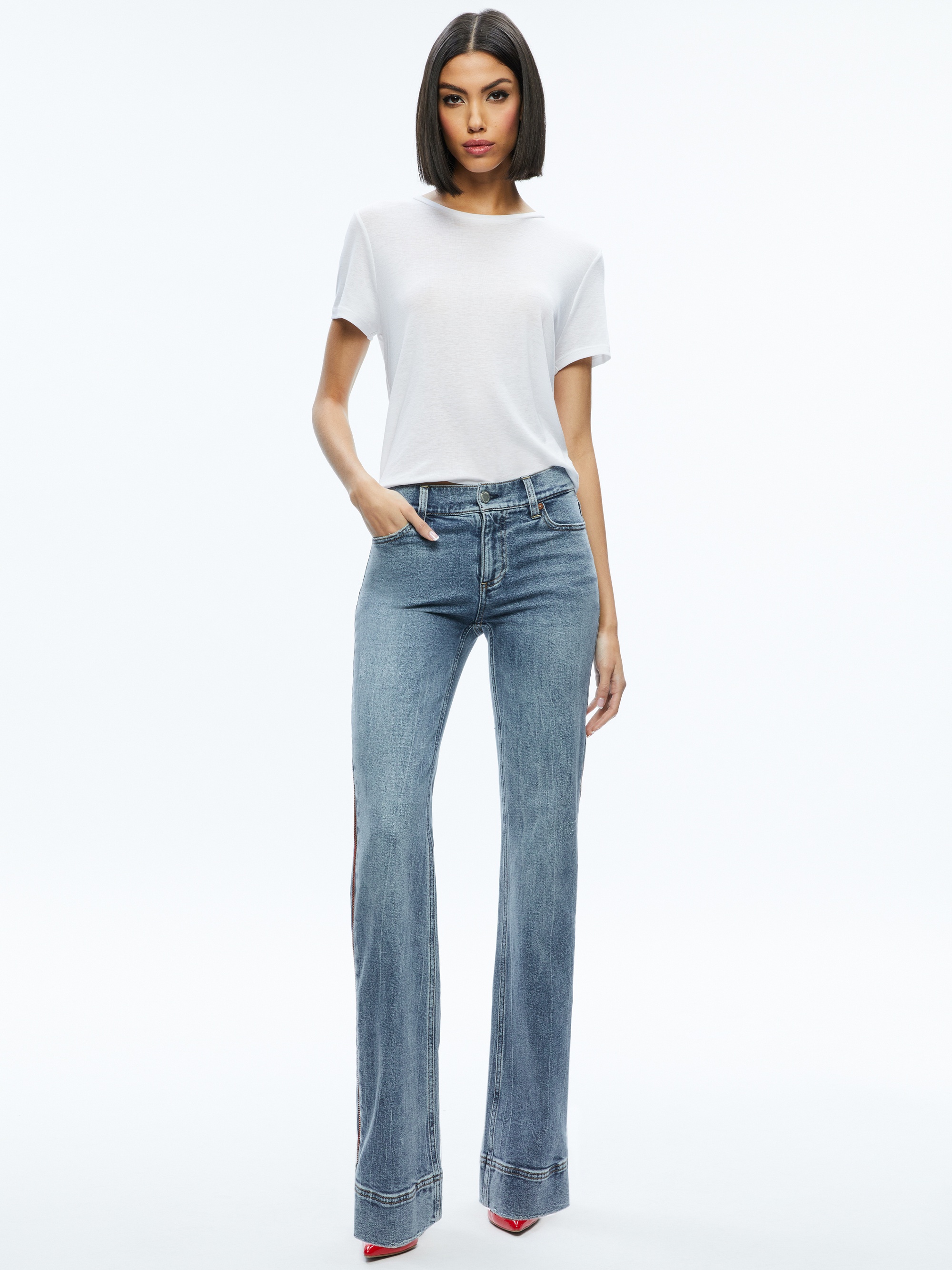 REY SIDE ZIPPER WIDE LEG JEAN - 6