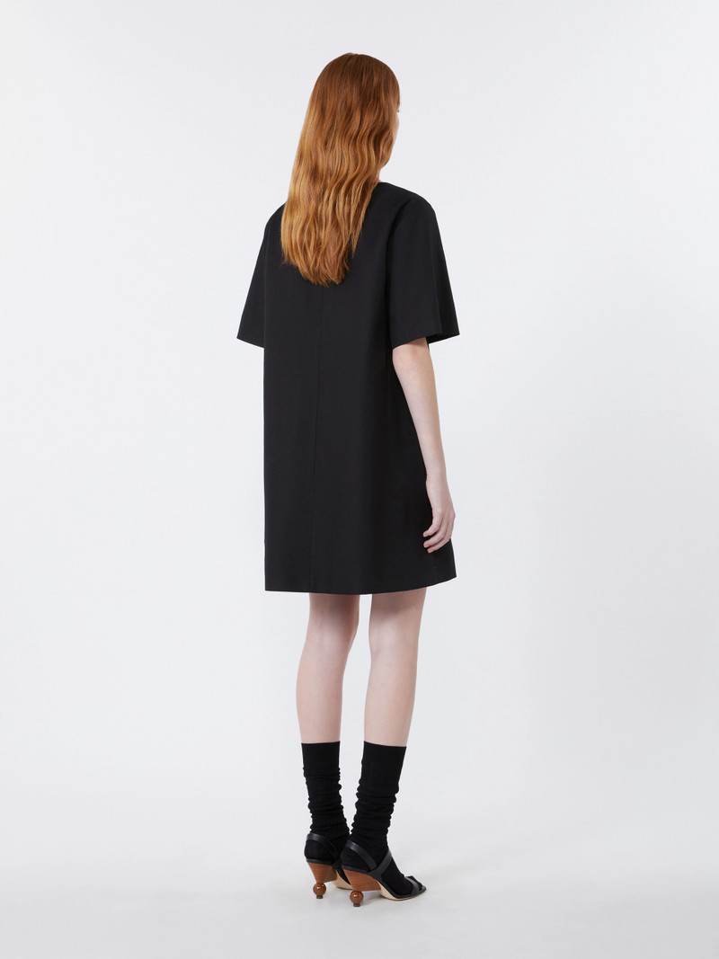 ALOA Cotton and linen canvas short dress - BLACK 4