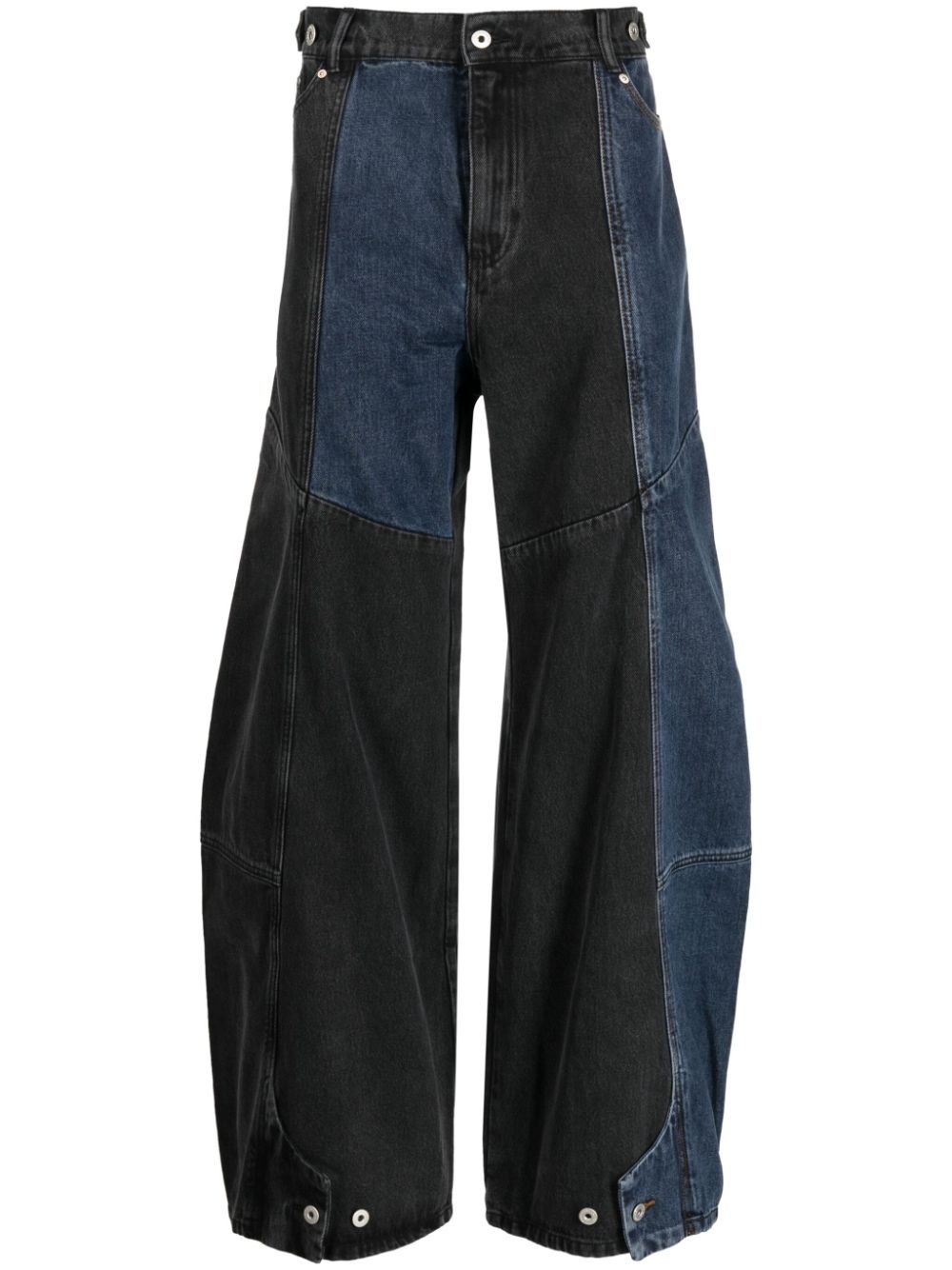 patchwork wide-leg jeans - 1