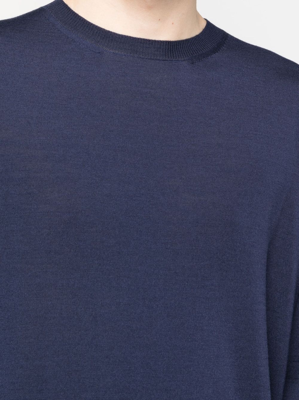 plain wool-silk jumper - 5