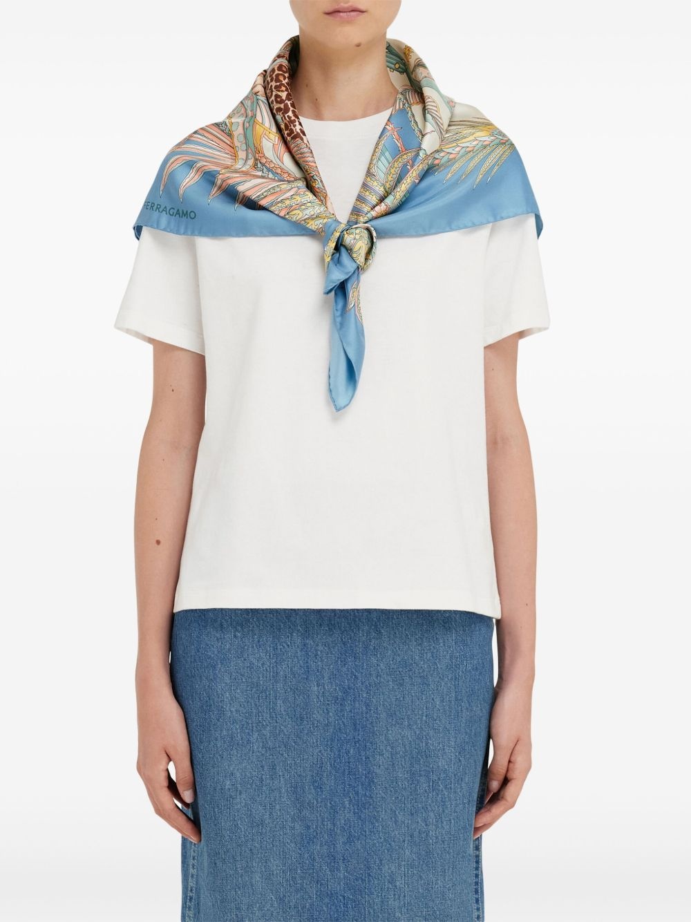 Leopard print silk scarf - 4