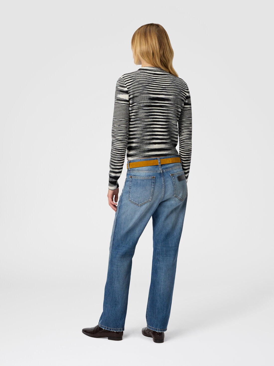 Crew Neck Sweater with Flame Pattern - 3