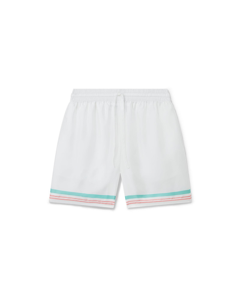 CASABLANCA Tennis Club Icon Silk Shorts outlook