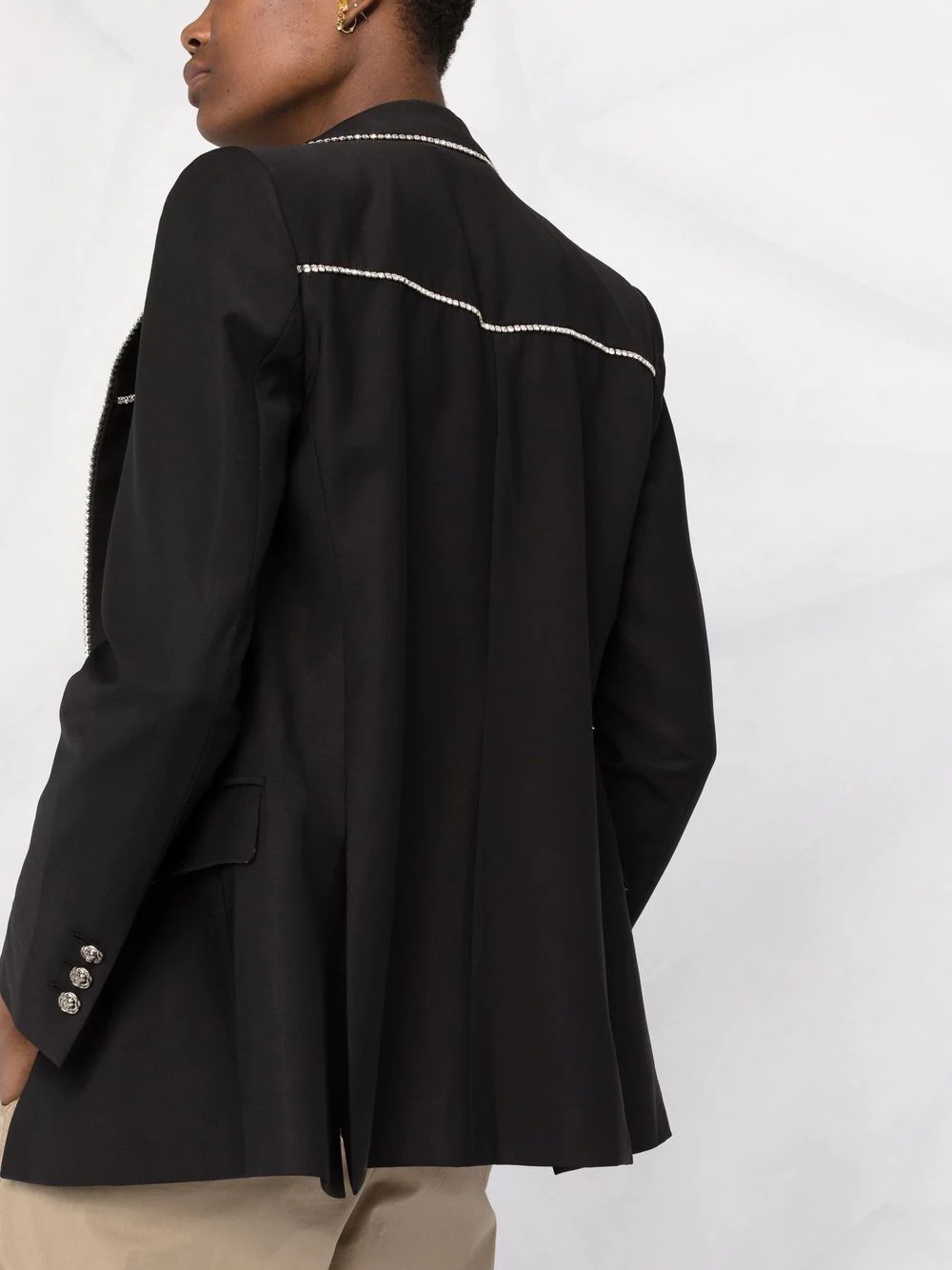 crystal-embellished single-breasted blazer - 3