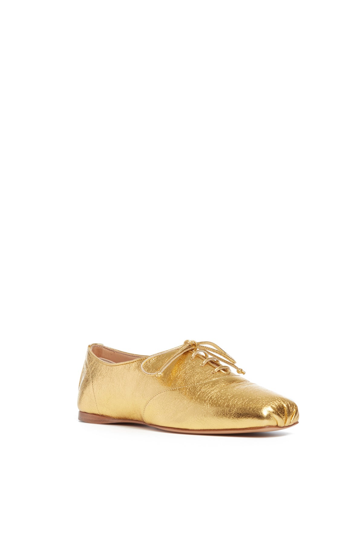 Maya Flat Shoe in Gold Leather - 2