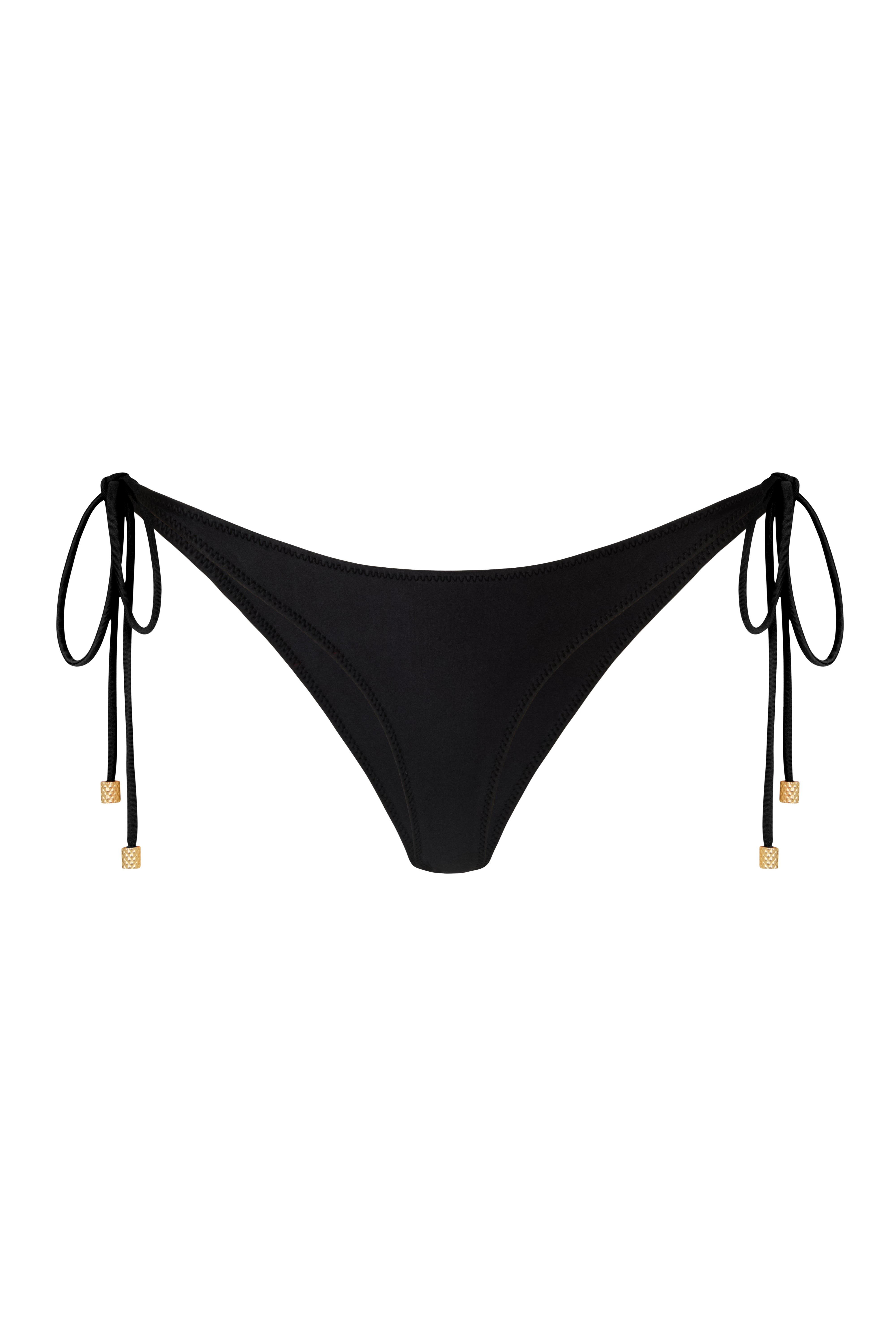 EBONI Nero Gloss - Tie Side Bikini Bottoms - 2