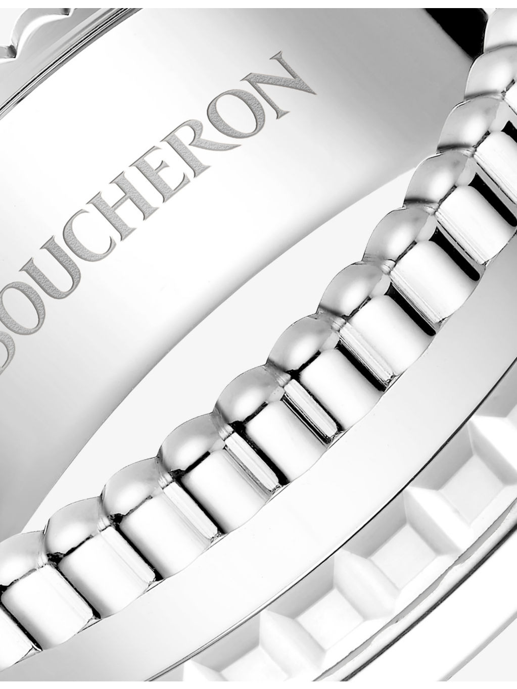 Quatre Double White Edition small 18ct white-gold, white hyceram and 0.26ct round-brilliant cut diam - 2