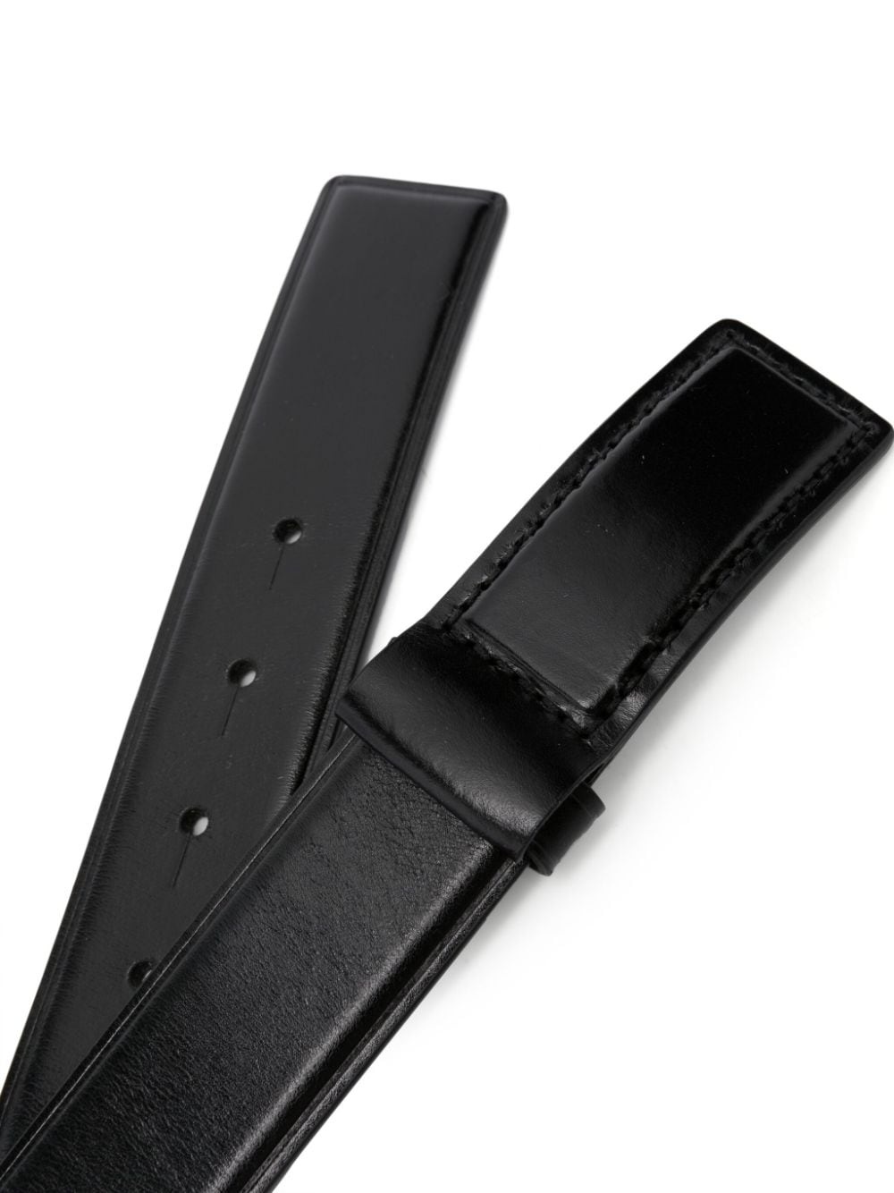 square-tip leather belt - 2