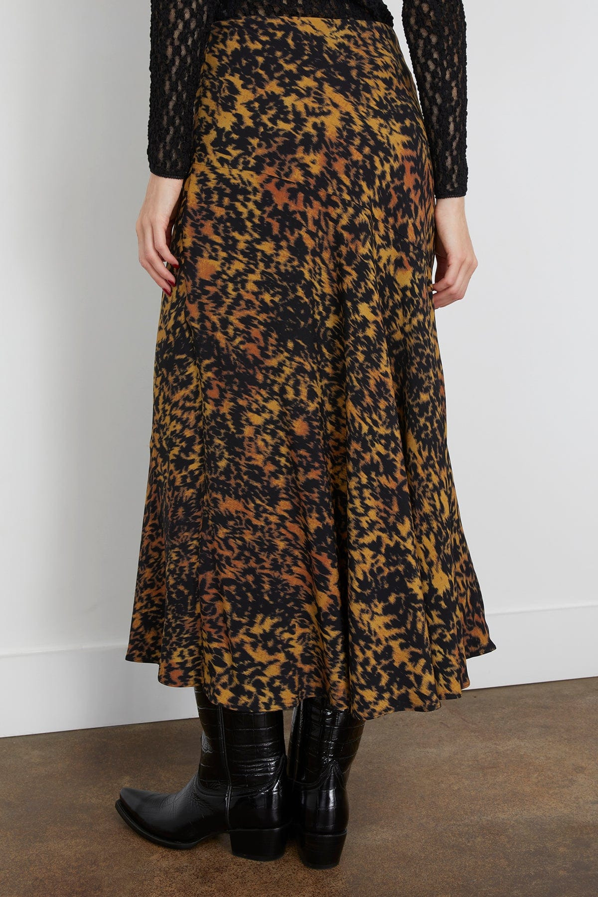 Chesca High Waisted Bias Skirt in Savannah - 4