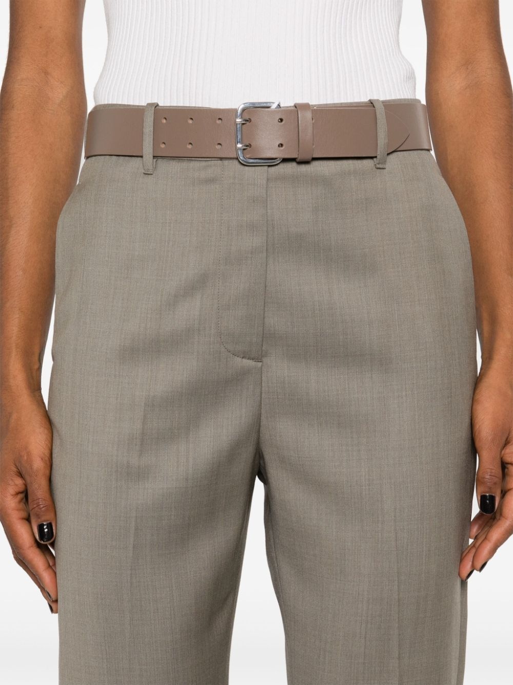 virgin wool straight trousers - 5