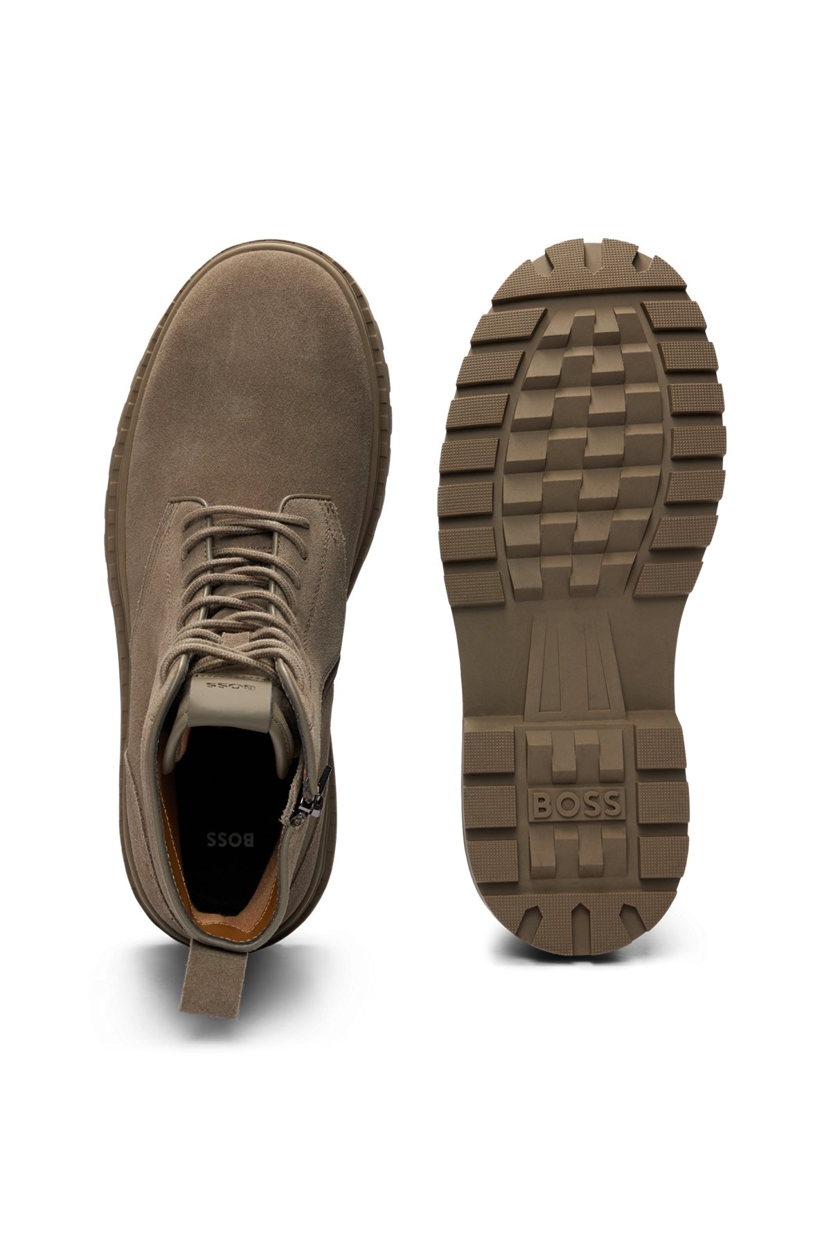 SUEDE LACE-UP BOOTS WITH RUBBER OUTSOLE - 4