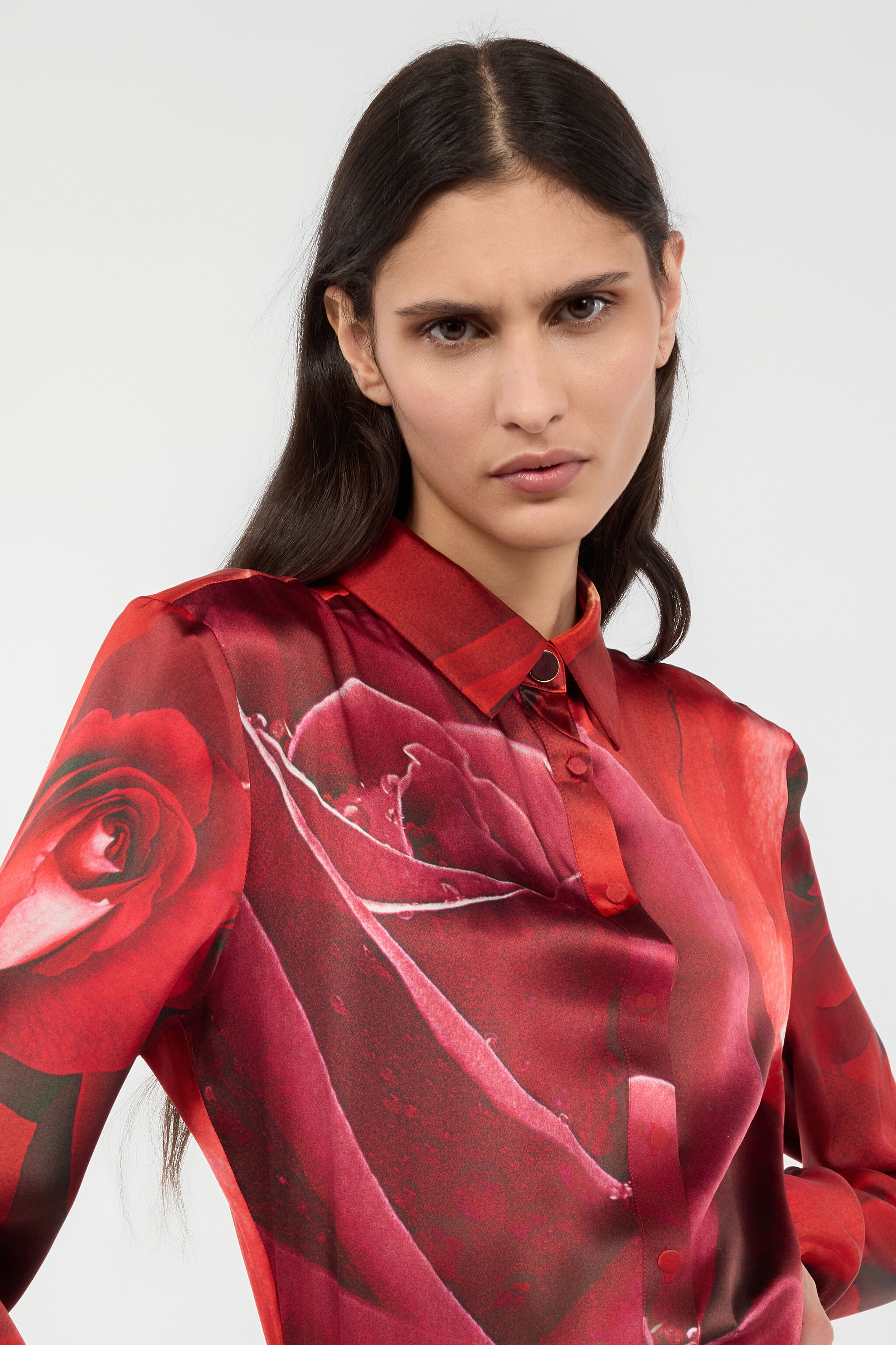 Bodysuit Shirt With Garden Rose Print - 6