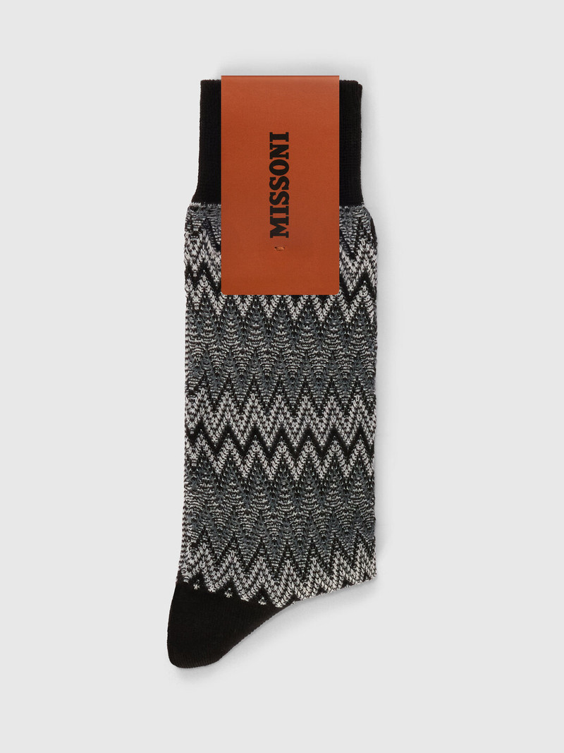 Missoni Mid-length cotton-blend socks with dégradé zigzag outlook
