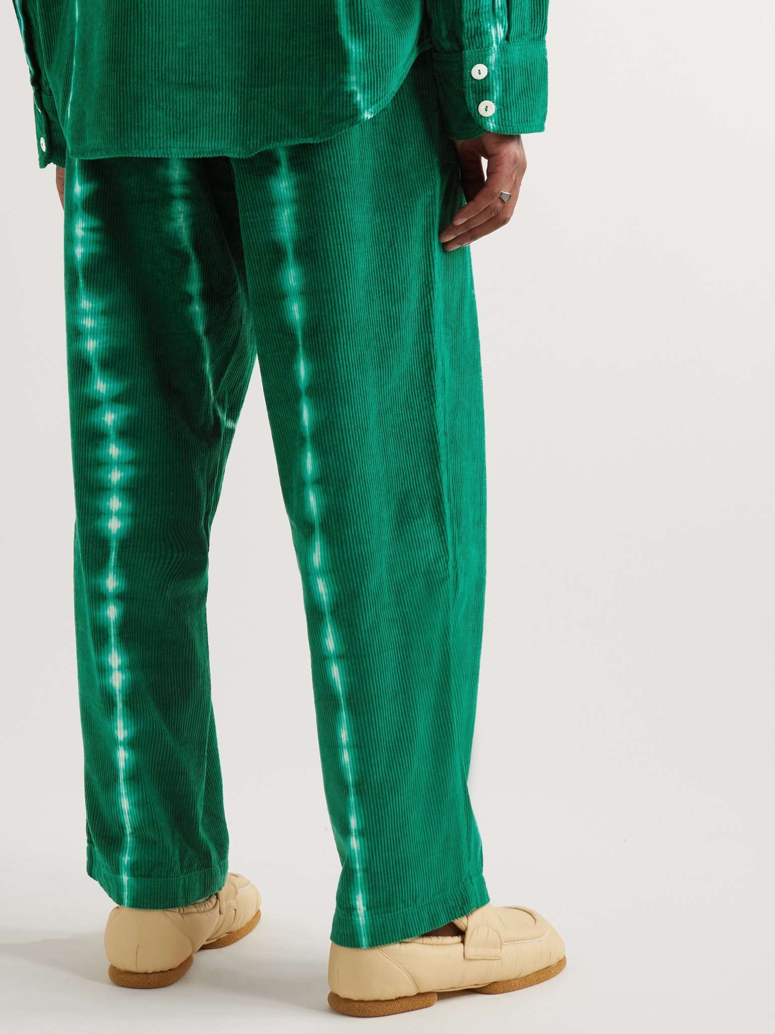 Wide-Leg Tie-Died Cotton and Cashmere-Blend Corduroy Trousers - 4