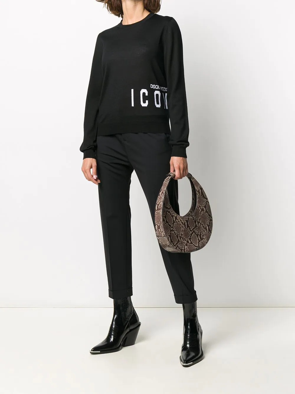 logo jacquard knitted jumper - 2