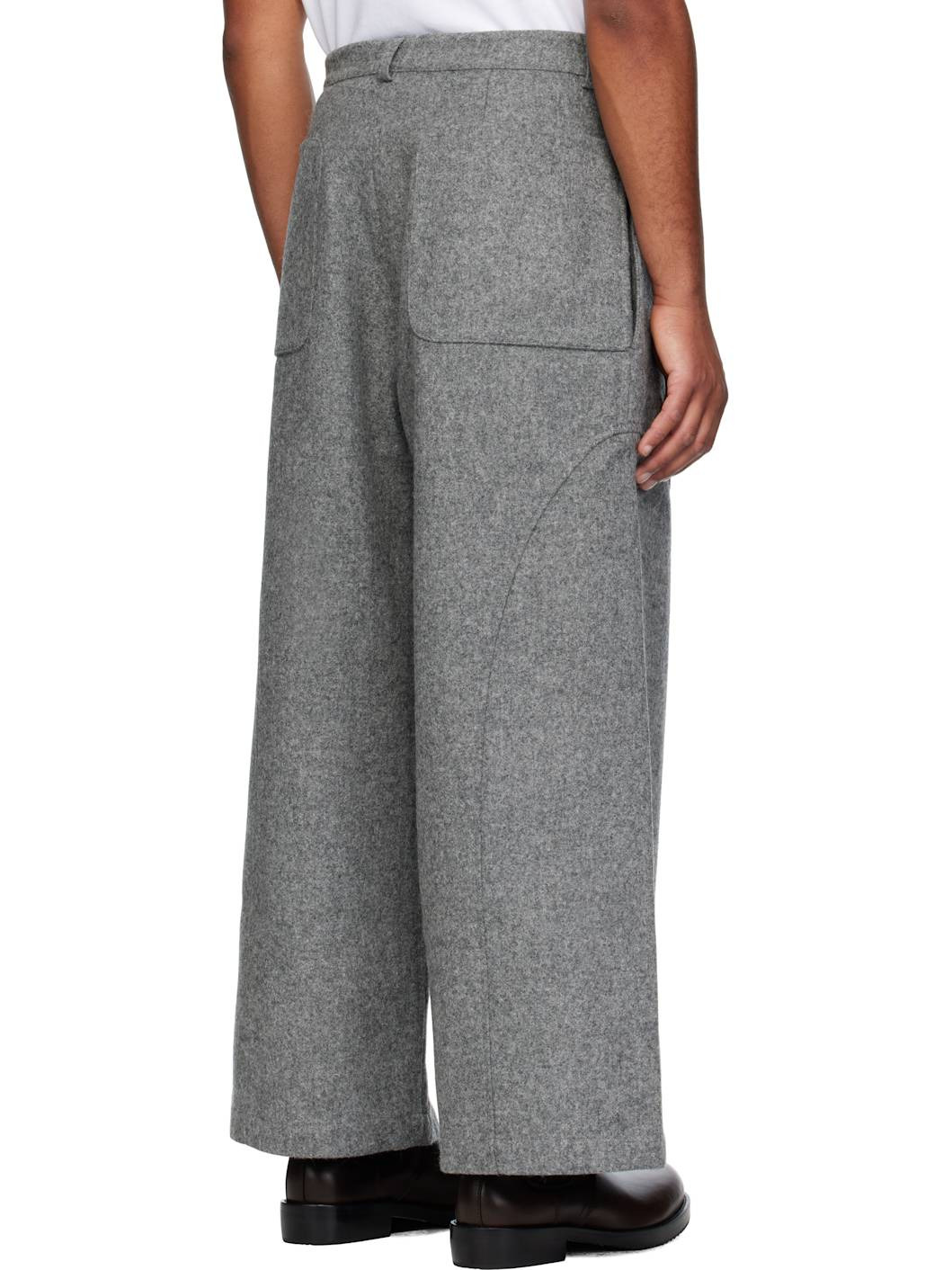 Gray Wool Carpenter Trousers - 3