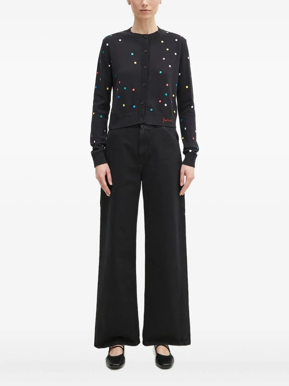 polka-dot button cardigan - 1