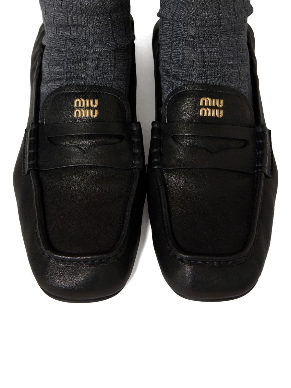 embossed-logo loafers - 6