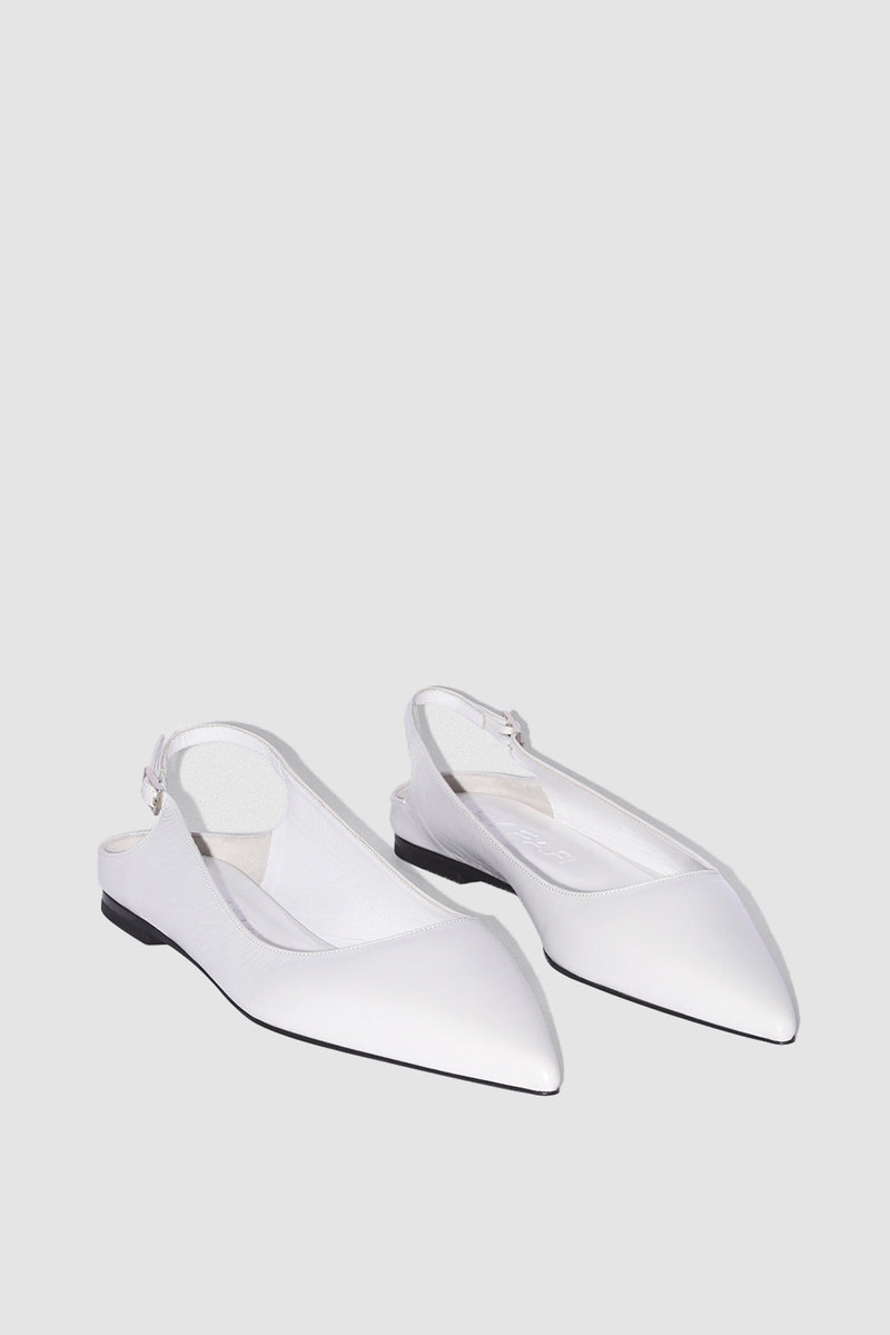 BY FAR Koyna Burrata Creased Calf Leather Slingback Flat outlook