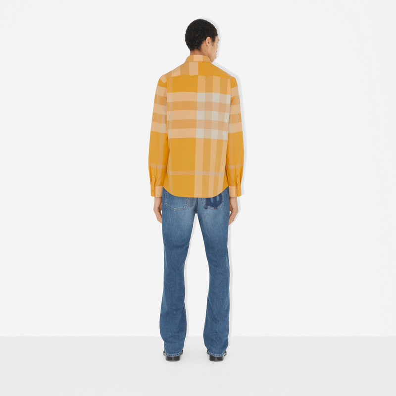 Check Stretch Cotton Poplin Shirt 4