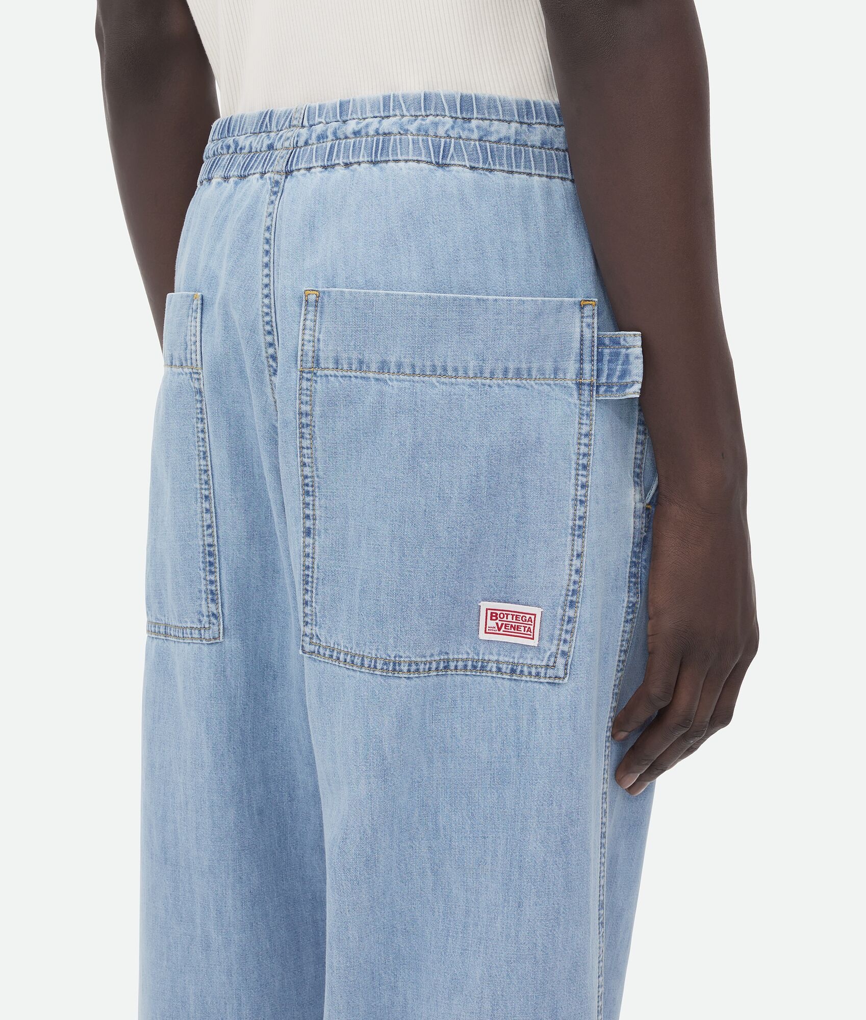 Light Bleached Elasticated Denim - 5