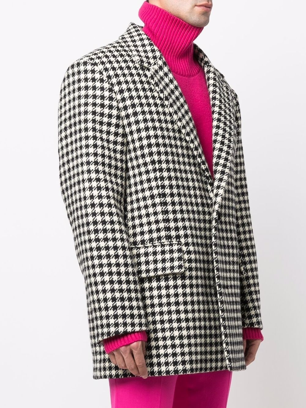 houndstooth pattern blazer jacket - 4