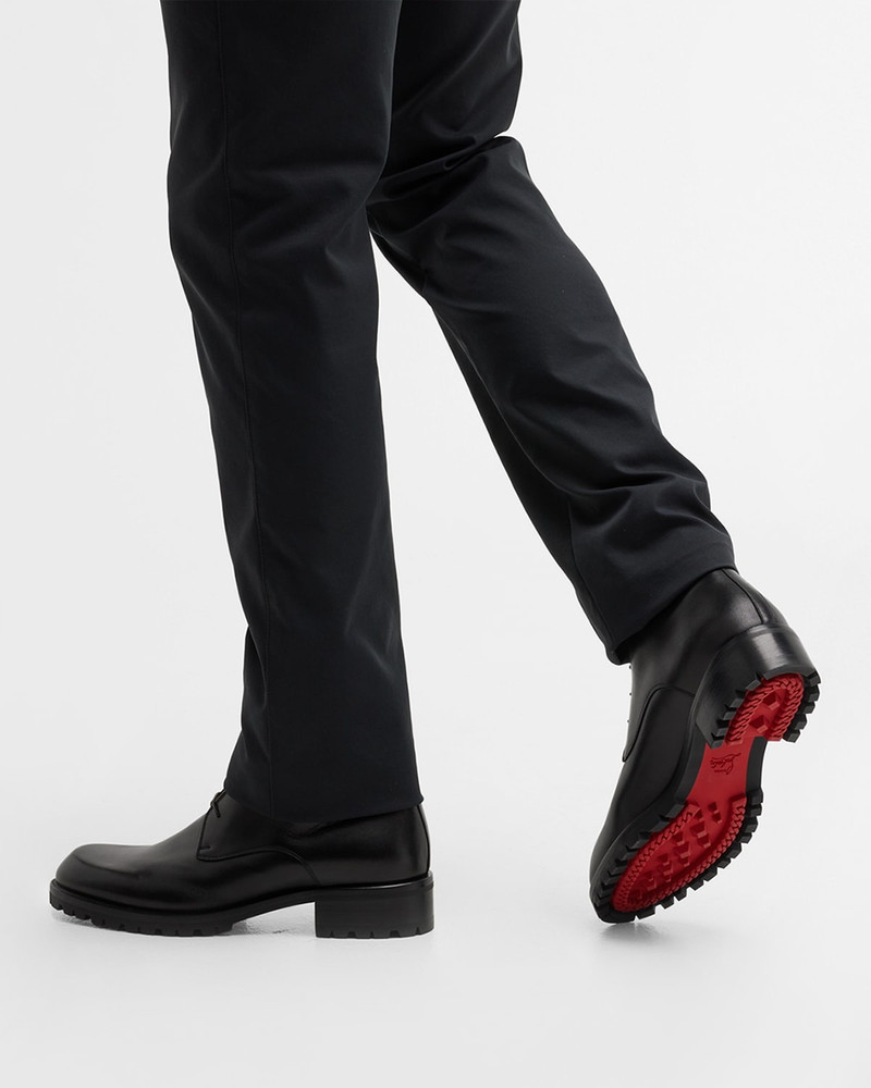 Christian Louboutin Men's Trapman Red Sole Leather Combat Boots outlook