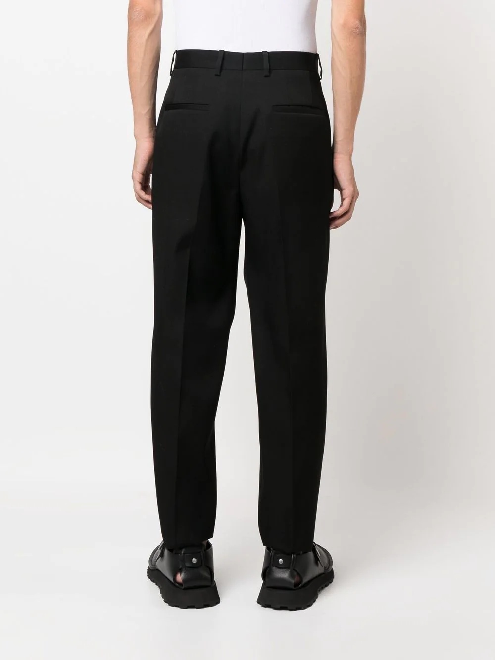 straight-leg wool trousers - 4