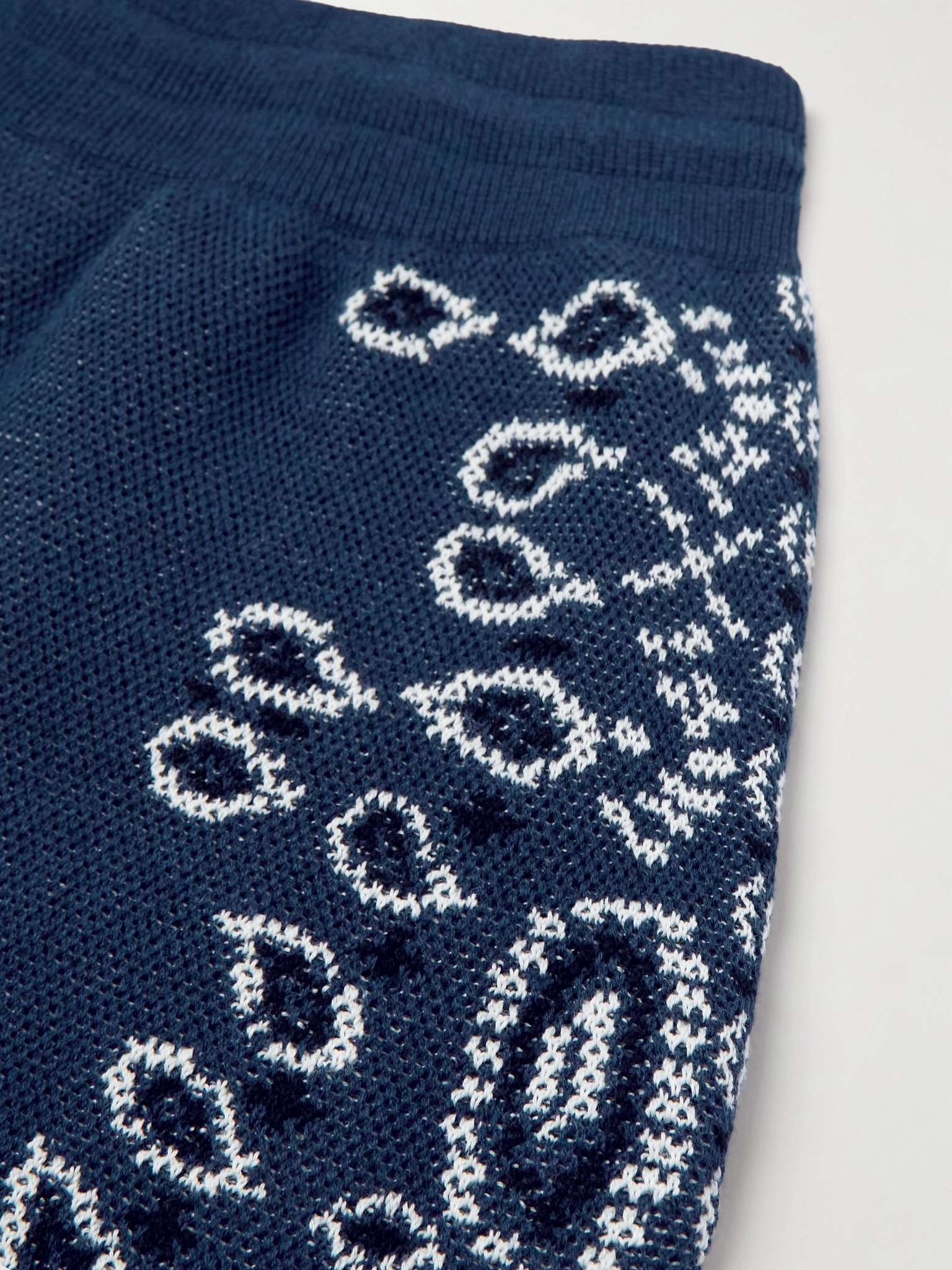 Straight-Leg Bandana-Jacquard Cotton-Blend Drawstring Shorts - 5