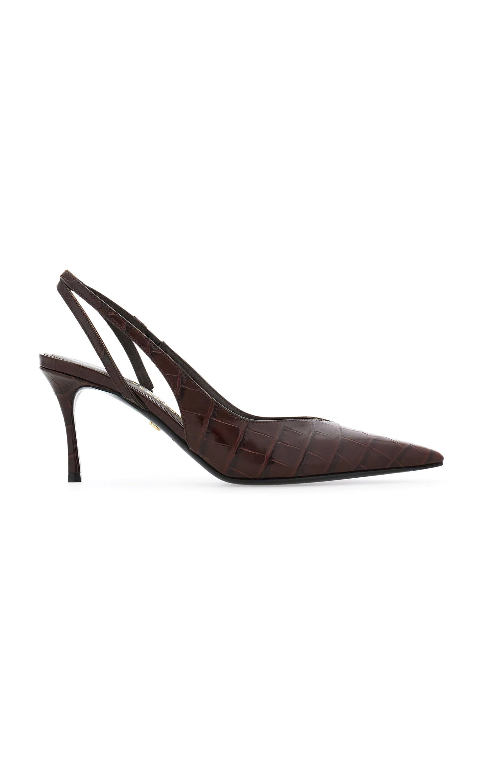 Dafne Alligator-Embossed Calfskin Leather Slingback Pumps - 1