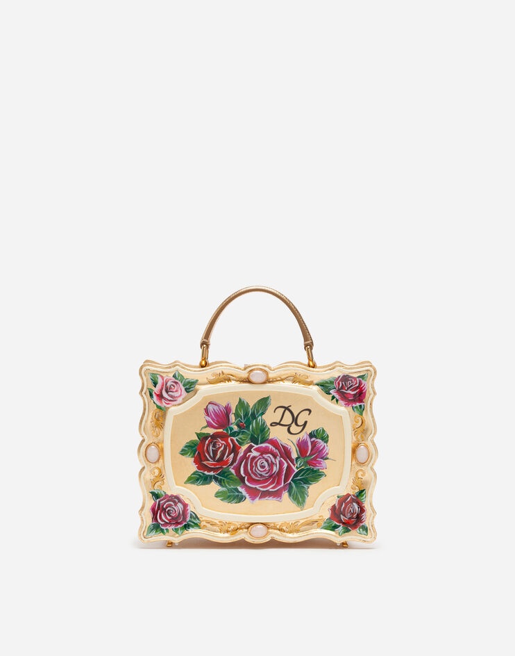 Dolce Box bag in golden hand-painted wood - 3