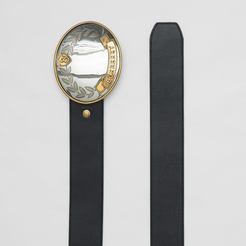Oak Leaf Crest Leather Belt 5