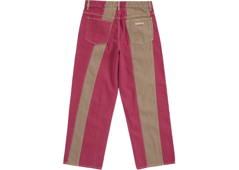 Supreme Supreme Paneled Stripe Baggy Jean Red outlook
