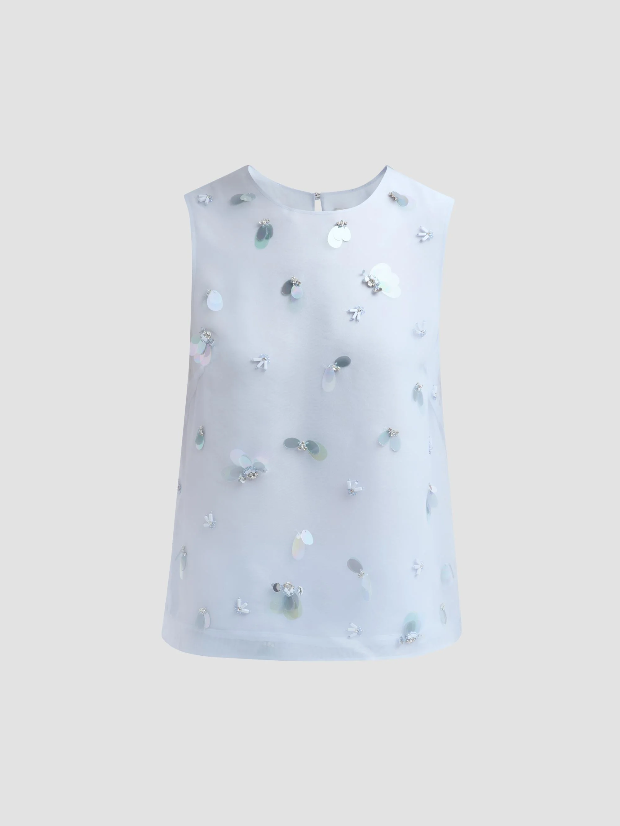 Women's Celia Embellished Silk Top - Periwinkle Sky - 1