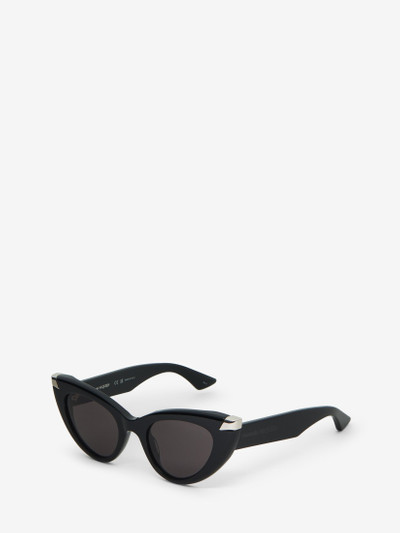 Alexander McQueen Women's Punk Rivet Cat-eye Sunglasses in Black/smoke outlook