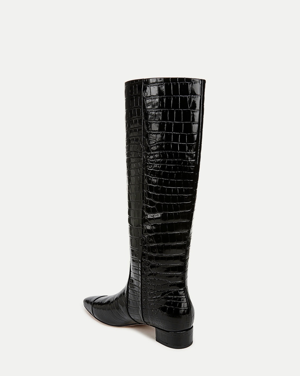CECILE CROC-EMBOSSED TALL BOOT - 4