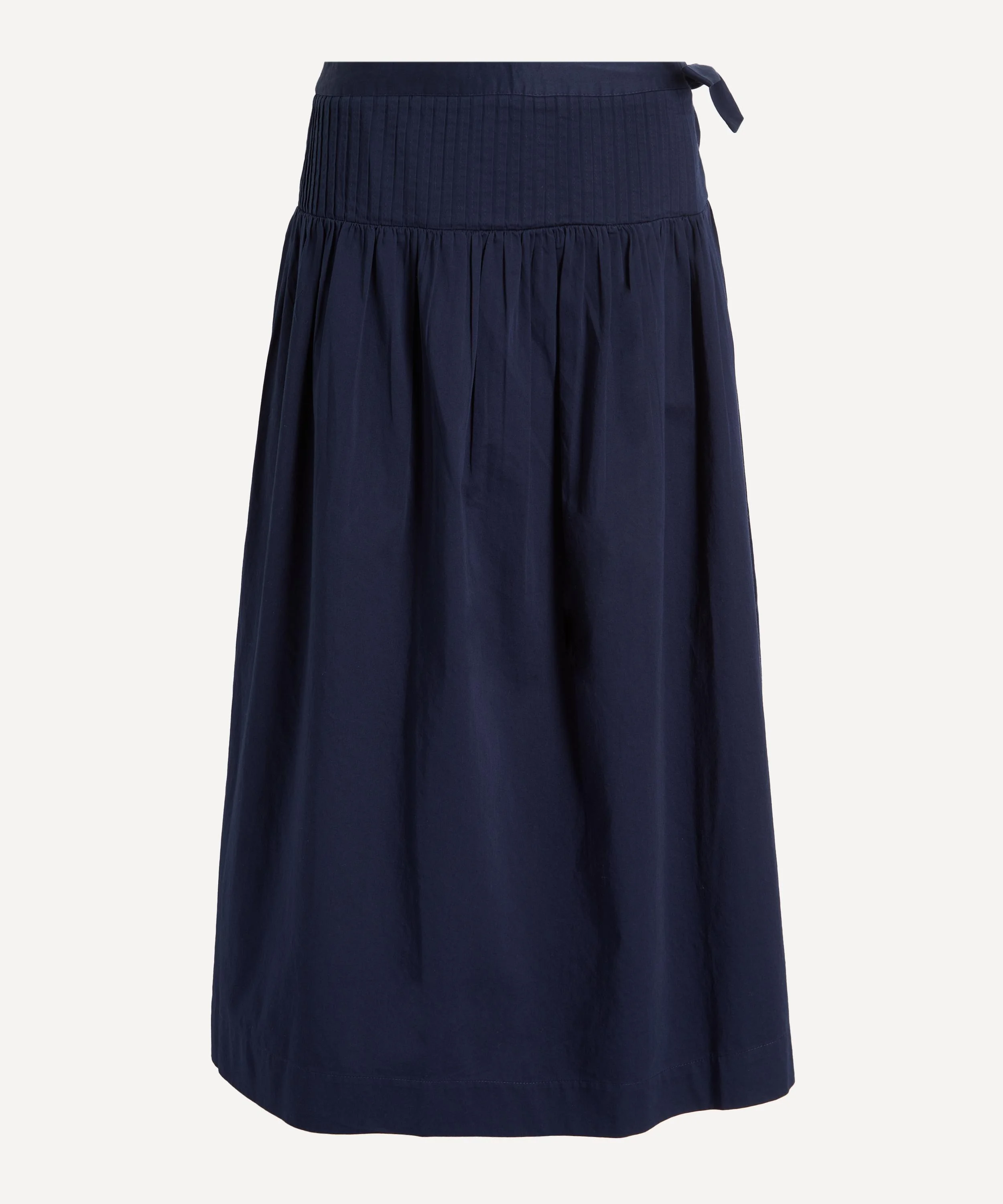 Josie Navy Cotton Midi Skirt - 1
