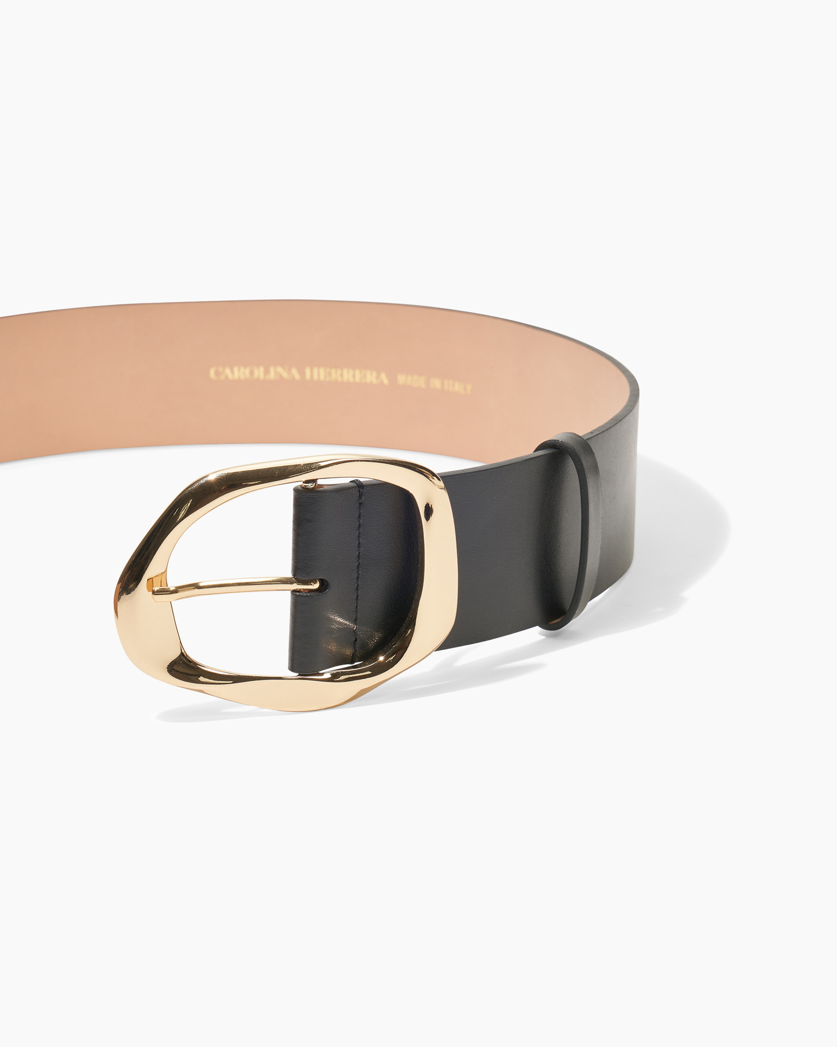 Sculptural Buckle Leather Belt - 3