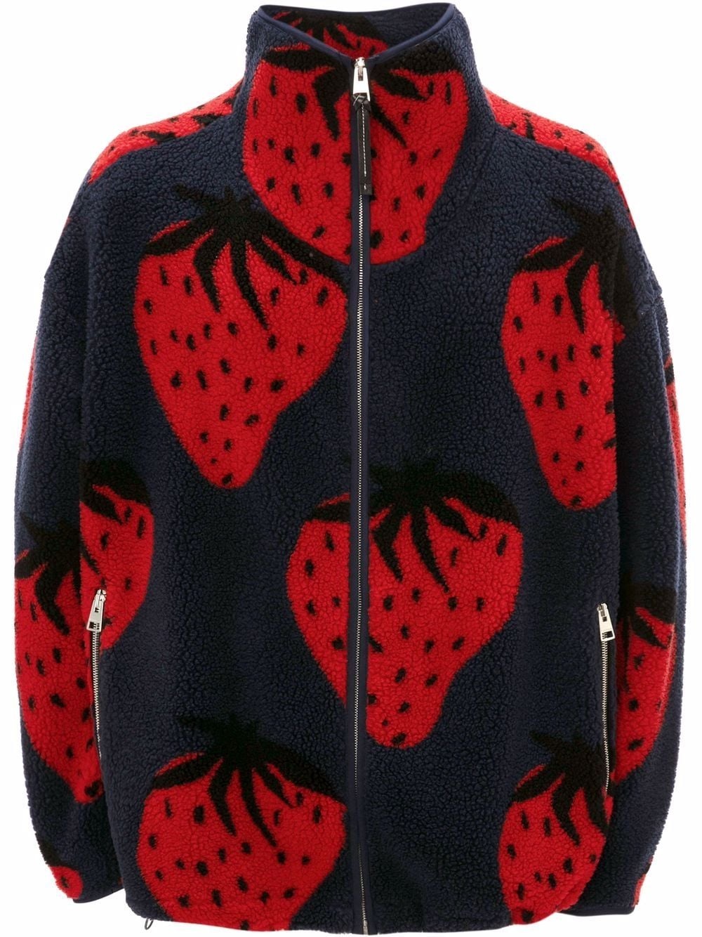 strawberry-print zipped jacket - 1