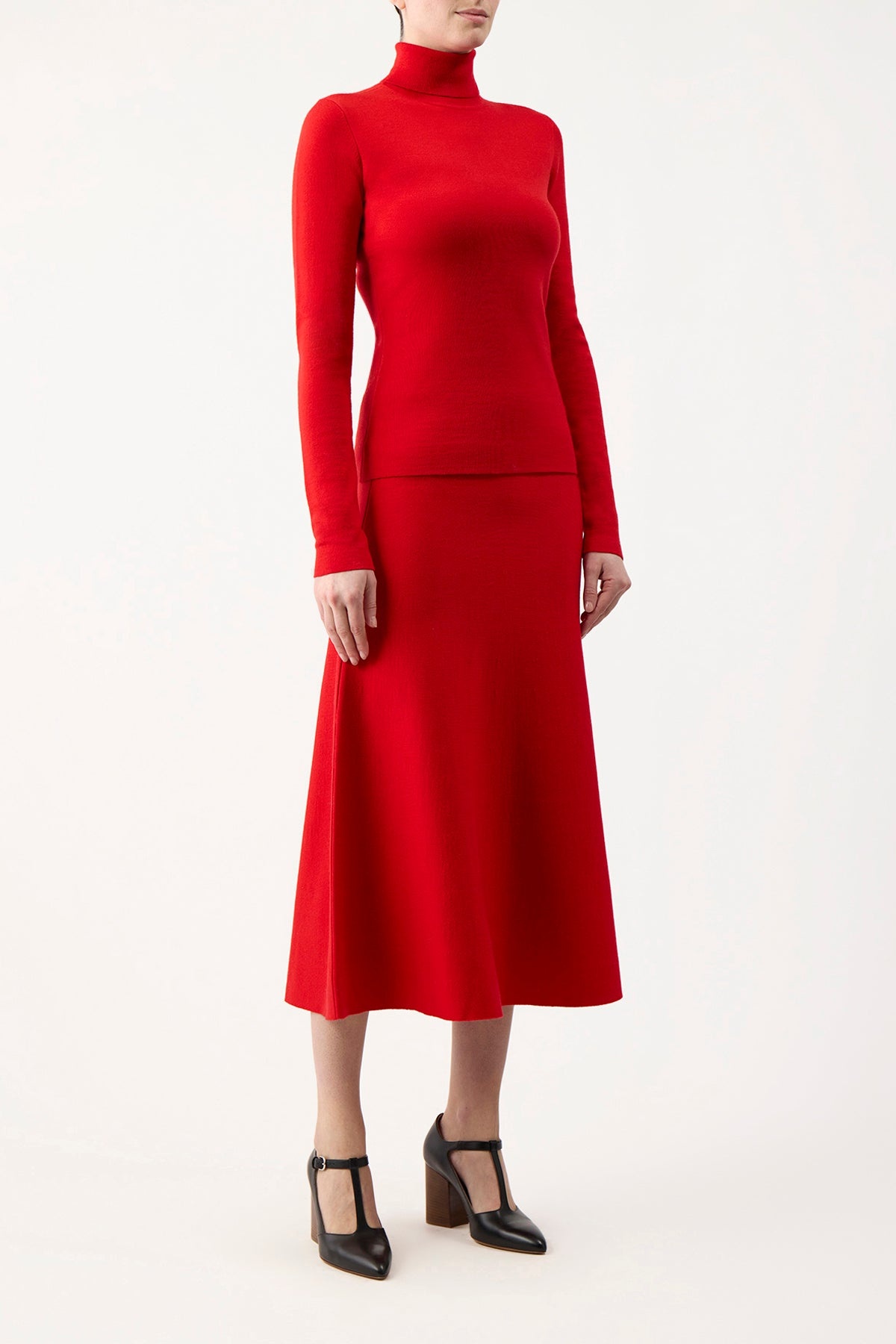 Freddie Skirt in Red Topaz Cashmere Wool - 3
