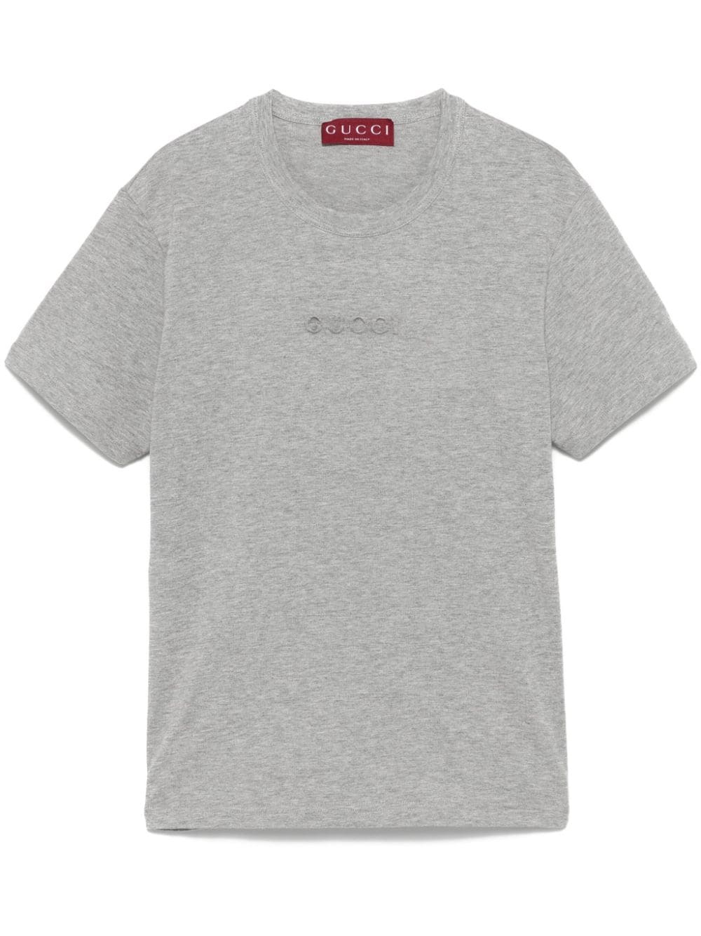 logo-embossed cotton T-shirt - 1