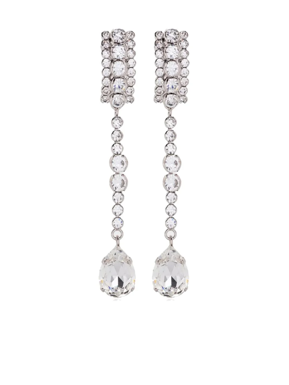 crystal-embellished drop earrings - 1
