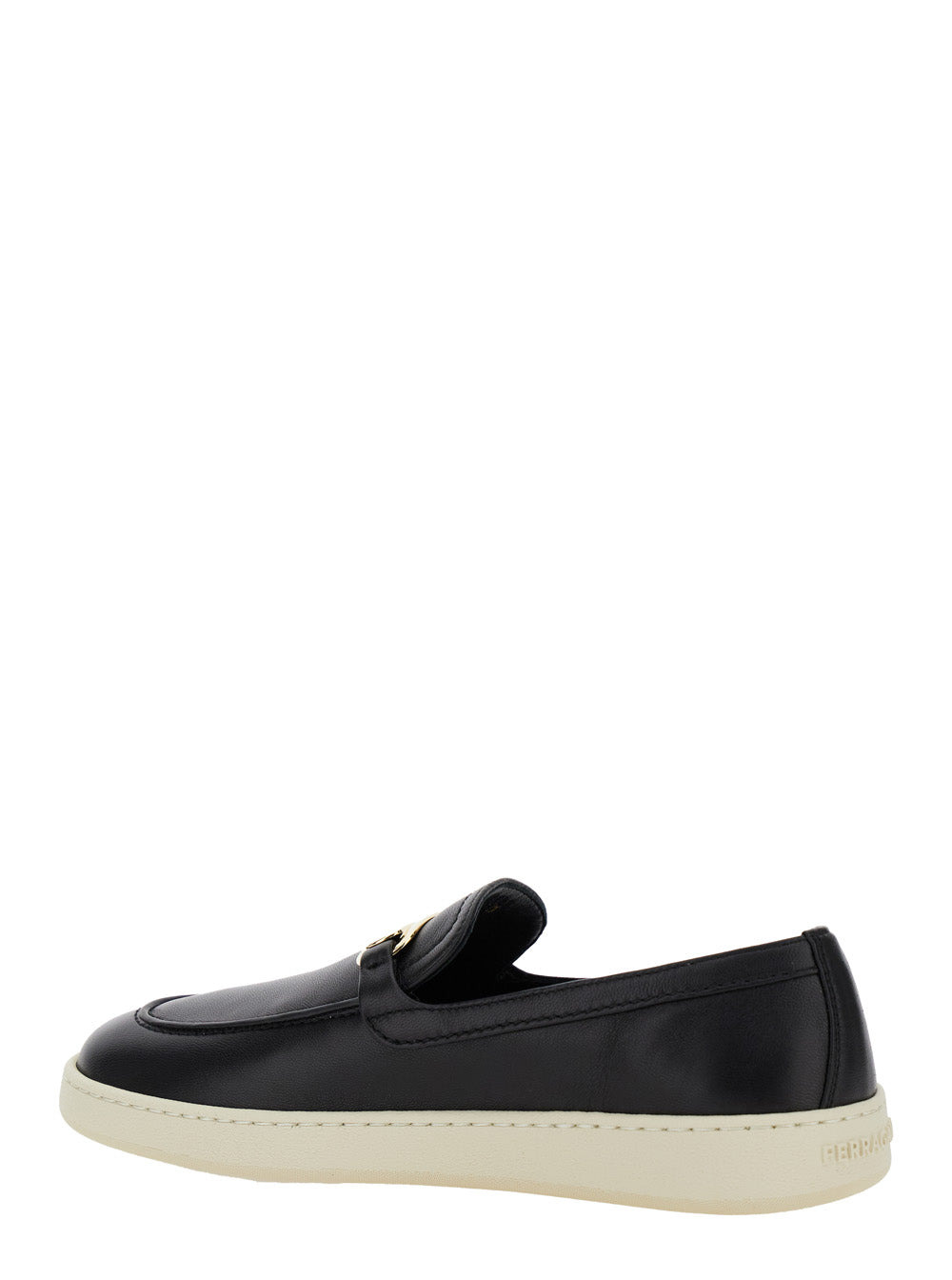 Ferragamo Women 'Crio' Black Loafers With Logo Plaque In Leather Woman - 3