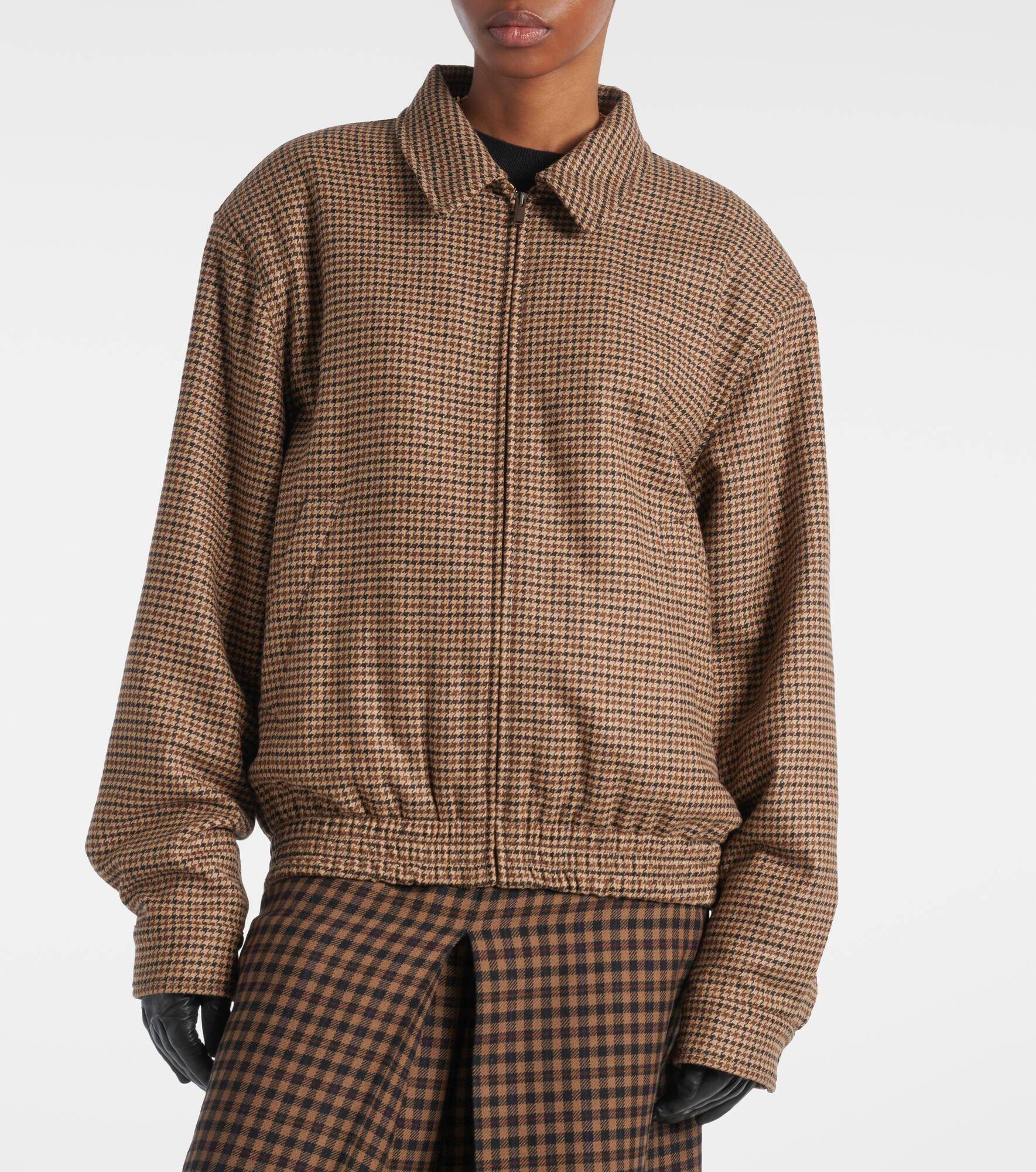 Houndstooth padded jacket - 6