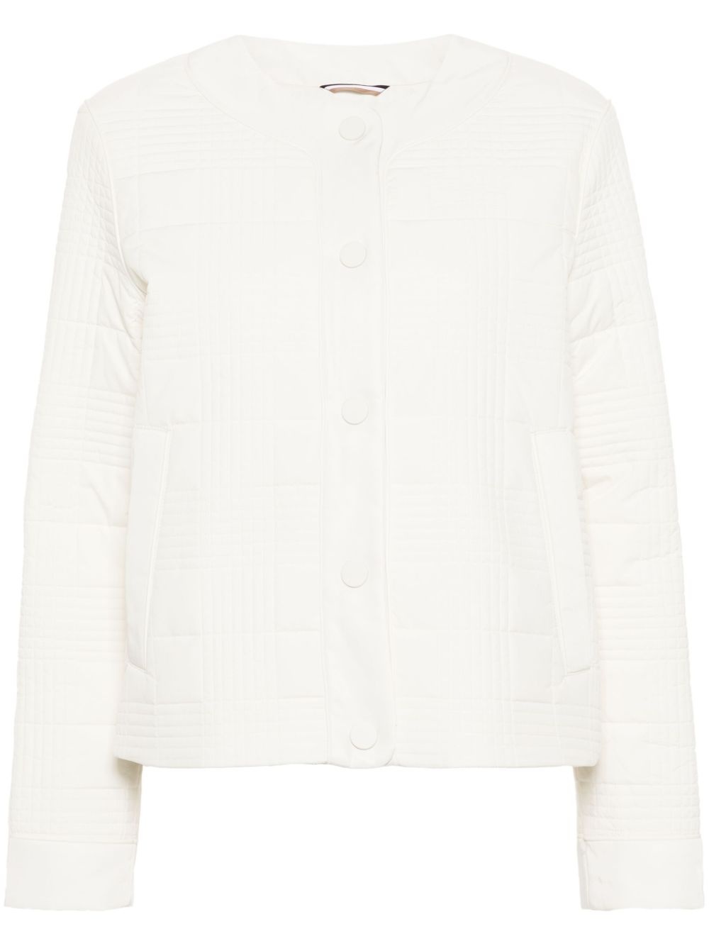 check-pattern padded jacket - 1