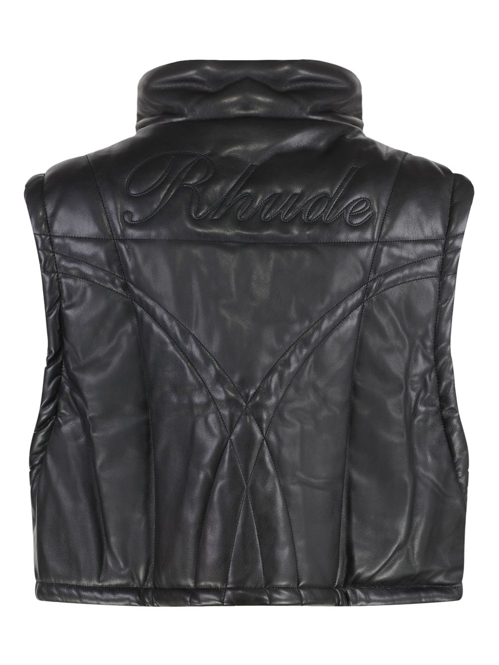 faux-leather vest - 2