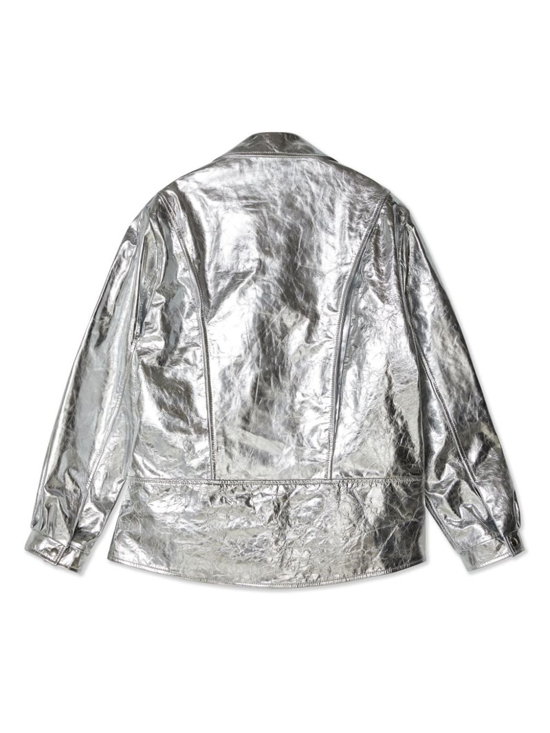 Simone Rocha metallic leather biker jacket outlook