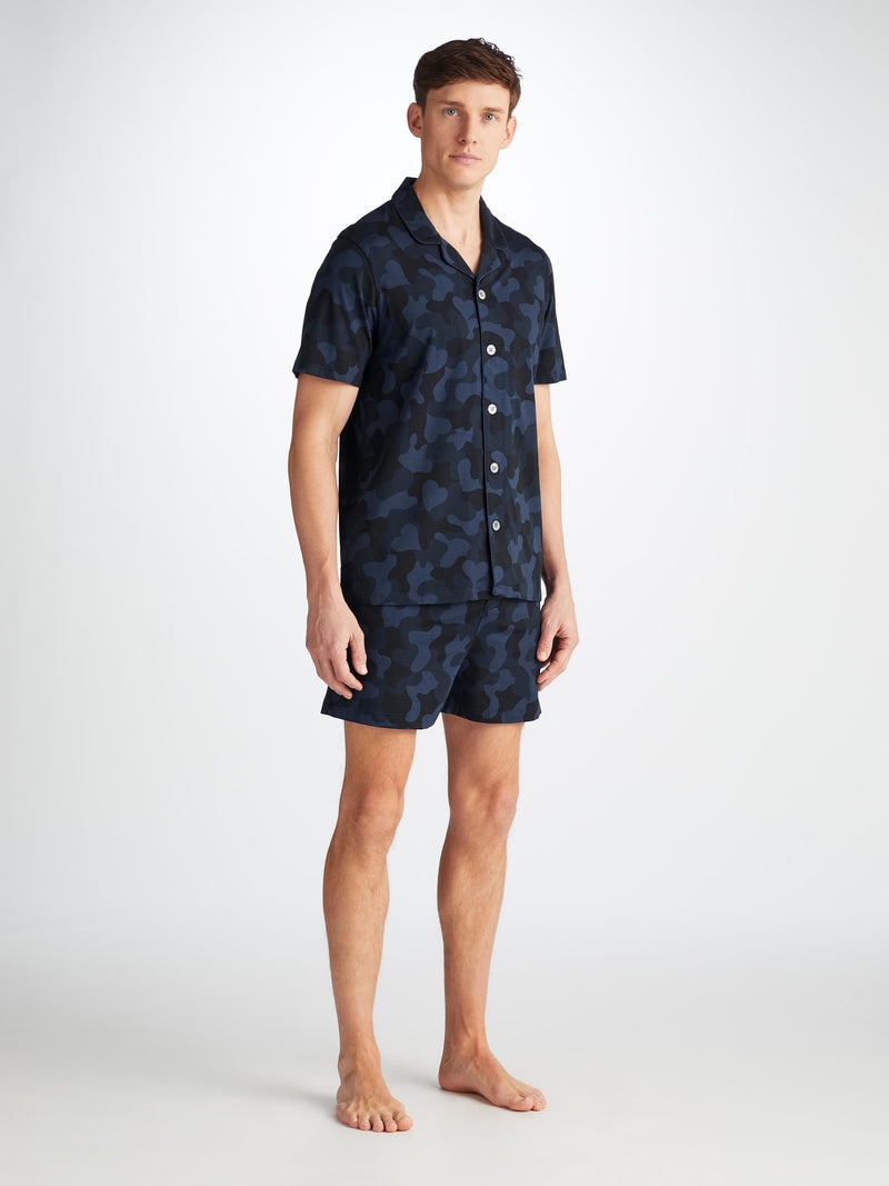 Men's Short Pajamas London 11 Micro Modal Navy - 3
