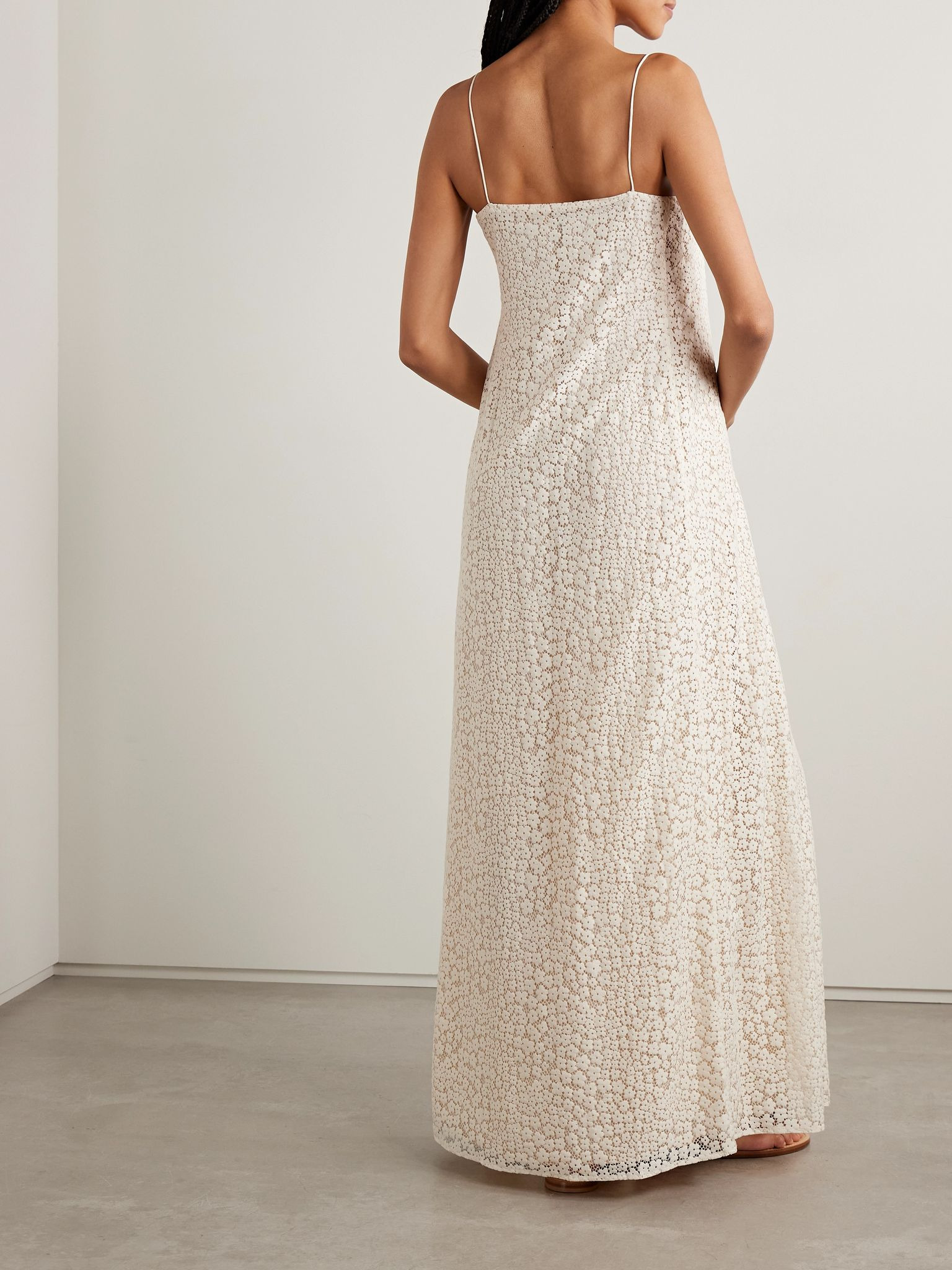 Delfina organic cotton-blend guipure lace maxi dress Ivory - 3