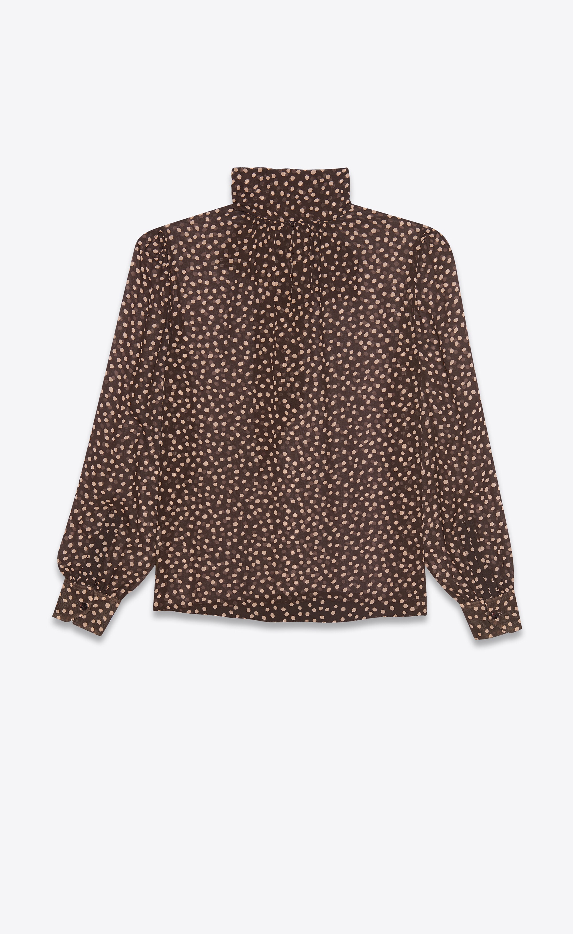 lavallière-neck blouse in dotted silk muslin - 3